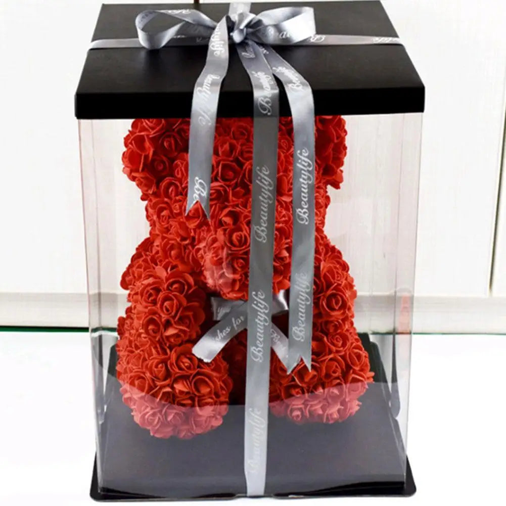 Artificial Women Birthday Valentines Day Gift Rose Teddy Bear Rose Flower