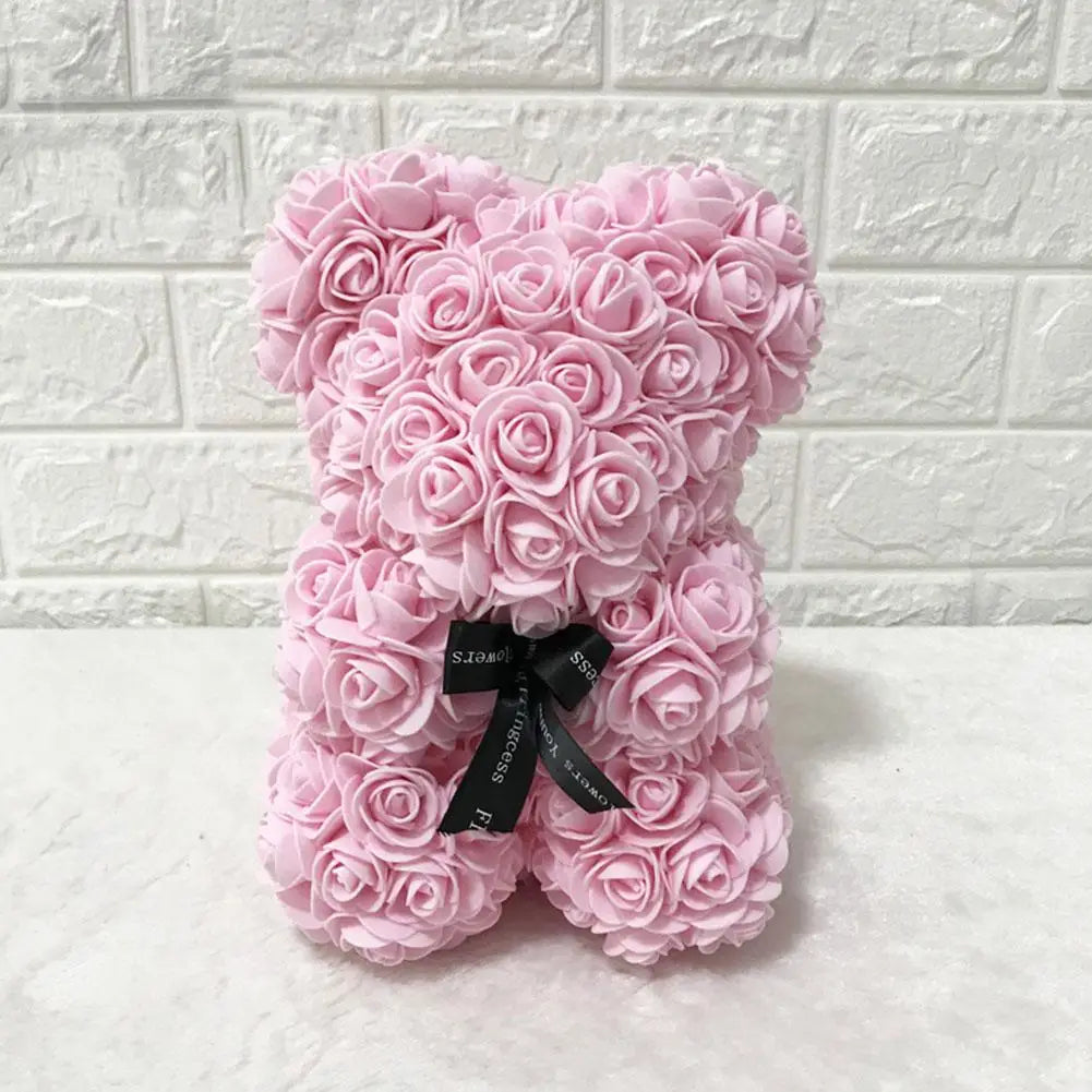 Artificial Women Birthday Valentines Day Gift Rose Teddy Bear Rose Flower