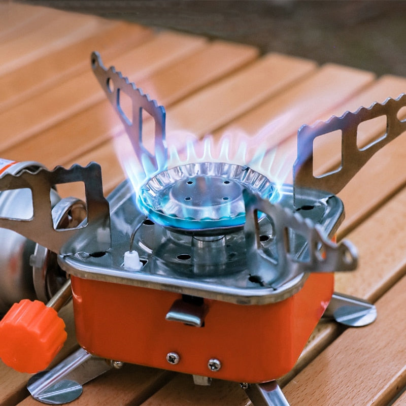 Camping Tourist Burner Big Power Gas Stove Cookware Portable Furnace Picnic Barbecue Tourism Supplies Outdoor Recreation