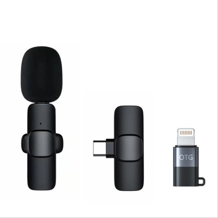 Wireless Lavalier Microphone Portable Audio Video Recording Mini Mic For iPhone Android Facebook Youtube Live Broadcast Gaming