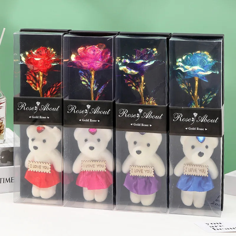 Valentine's Day Teddy Bear Gift Box Rose Bear