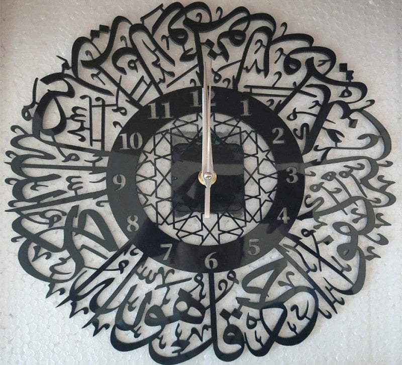 Eid Mubarak Acrylic Wall Clock Islamic Calligraphy Ramadan Decor Acrylic Mirror Decoration Bedroom Clock Ramadan Decoration 2022