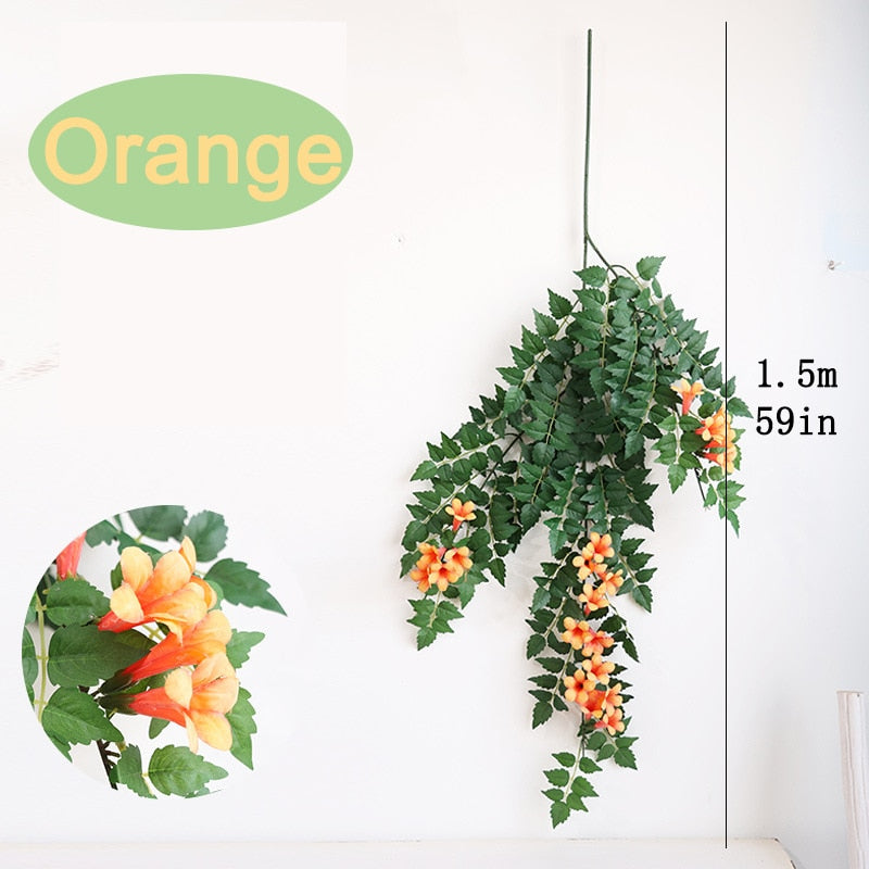 Artificial Lingxiao Flowers Rattan Trees Leaves Indoor Ceiling Water Pipes Green Plants Entanglement And Shielding Decoration