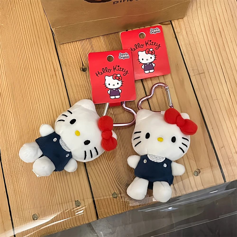 9cm Cute Love Hello Kitty Key Chain Bag Pendant Cute Stuffed Hello Kitty Plush