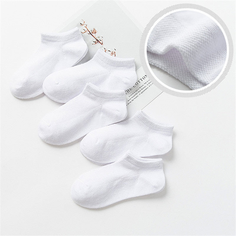 5 Pairs/Lot Children Socks Boy Girl Cotton Fashion Breathable Mesh Socks Spring Summer High Quality 1-12Years Kids Birthday Gift