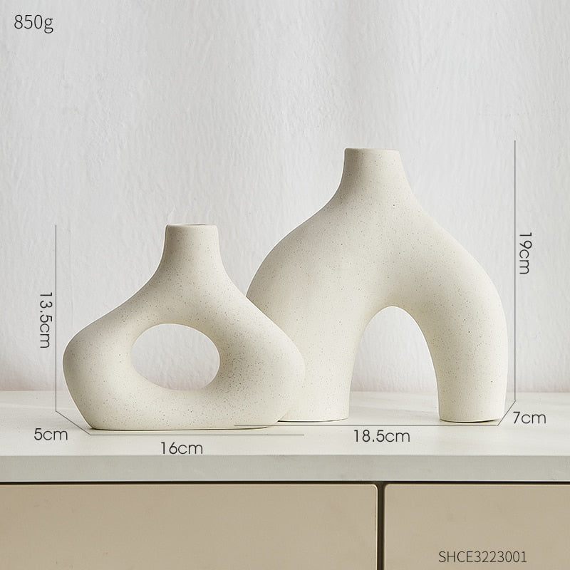 living room Vases Home Decor Nordic style Ceramic Vase Home Decoration Office Bookshelf desktop Decorative Flower Vase Design