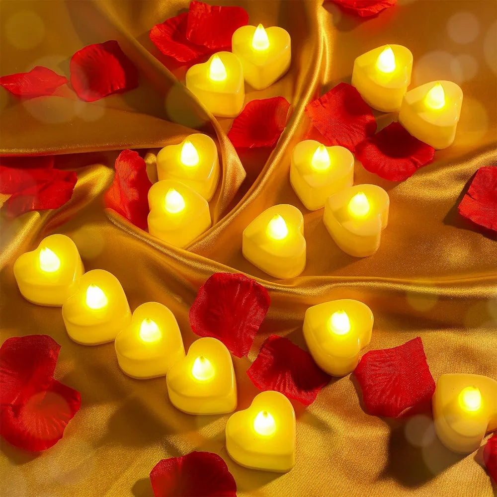 Flameless Led Candle For Home Christmas Party Wedding Decoration Heart-shaped