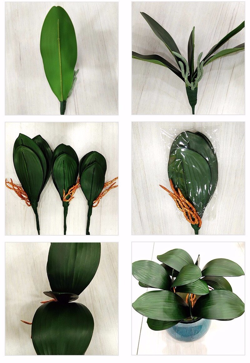 Artificial Phalaenopsis Leaf  S M L Butterfly Orchid Real Touch Auxiliary Material Flower Decoration Orchid Leaves Home Decor