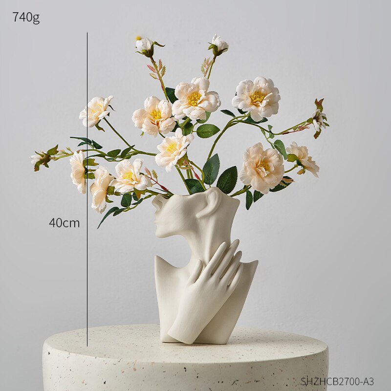Bust Vase for Dried Flowers Vases Designed for Living Room Decor Office Decoration Decorative Luxury Interior Body Flower Pots