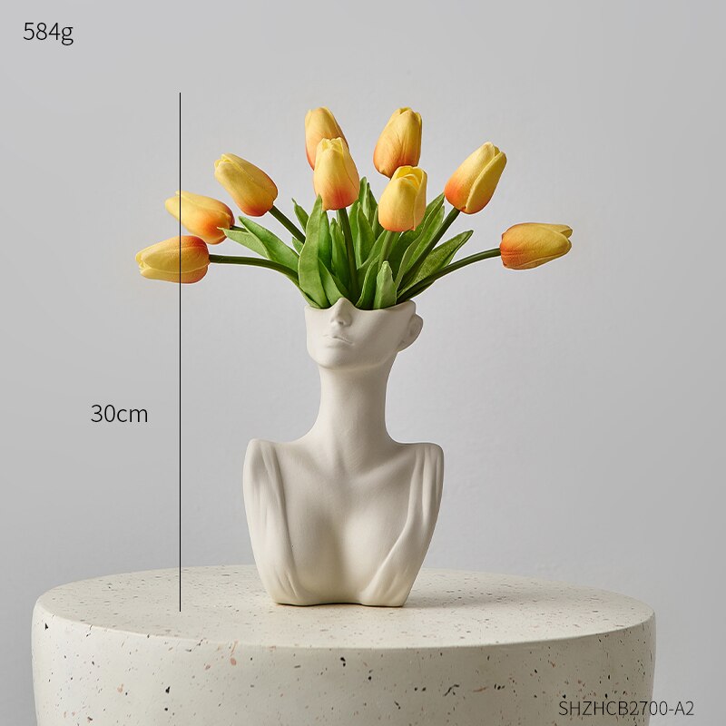 Bust Vase for Dried Flowers Vases Designed for Living Room Decor Office Decoration Decorative Luxury Interior Body Flower Pots
