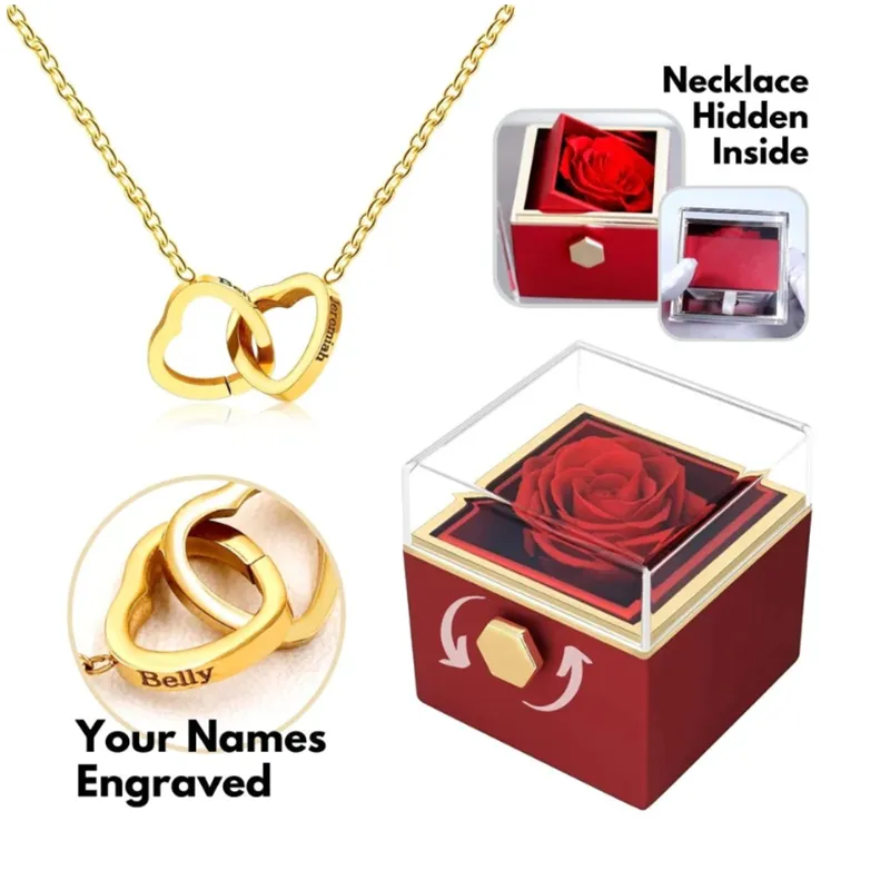 Necklace Eternal Rose box for Women Valentine's Day Gift 2024