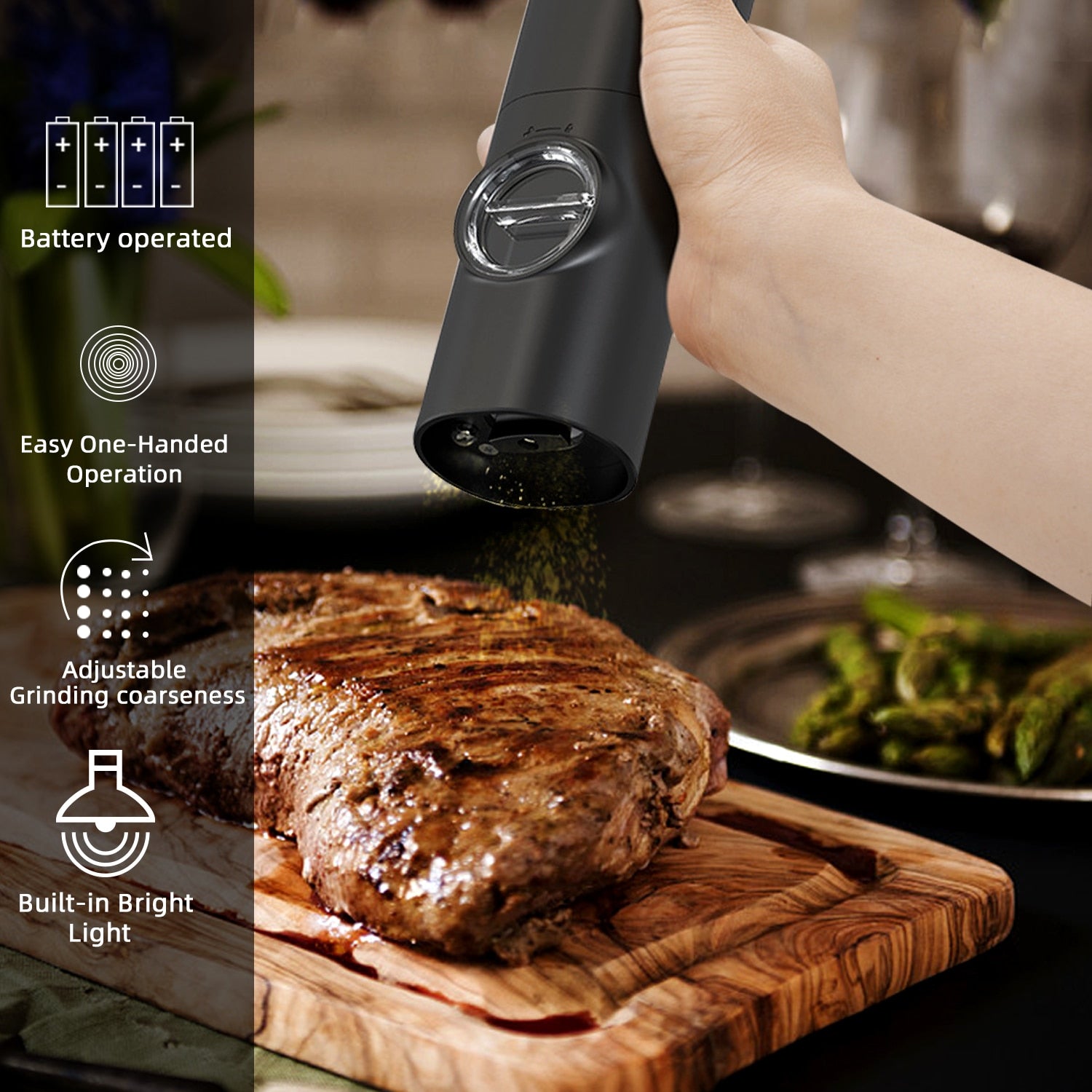 Electric Automatic Mill Pepper And Salt Grinder With LED Light Adjustable Coarseness Produced By Xiaomi Partner Manufacturers