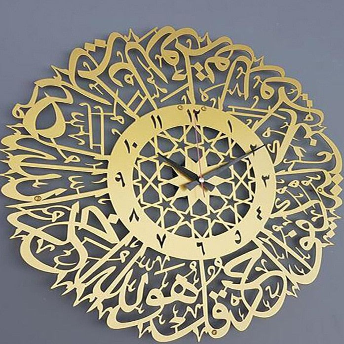 Eid Mubarak Acrylic Wall Clock Islamic Calligraphy Ramadan Decor Acrylic Mirror Decoration Bedroom Clock Ramadan Decoration 2022